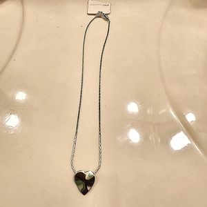 Vintage Ladies Victorian  silver heart pendant chain necklace 16" Act II